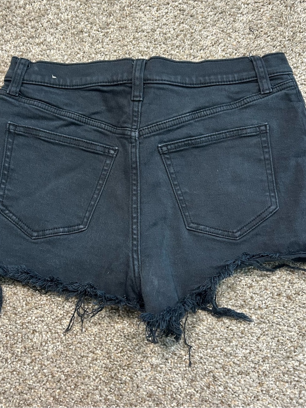 PINK Victoria's Secret Black Distressed Denim Cutoff Shorts - Picture 2 of 3
